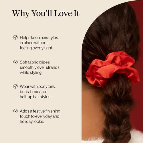 Kitsch Holiday Satin Scrunchies or Women - Multi Color, 3pc - Image 3