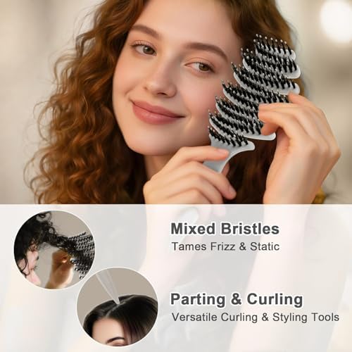 Natural Boar Bristle Hair Brush for Fine Hair - A Great Gift - Image 3