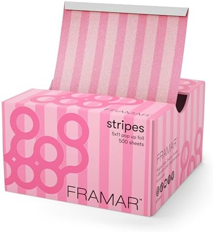 FRAMAR Pink Stripes Hair Foil, Hair Foils For Highlighting – 500 by FRAMAR