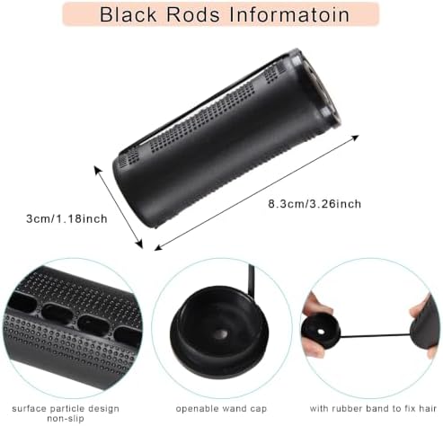 24 Pcs Jumbo Perm Rods,Black Perm Rods,1.18 Inch Large Perm Rod For Hair - Image 3