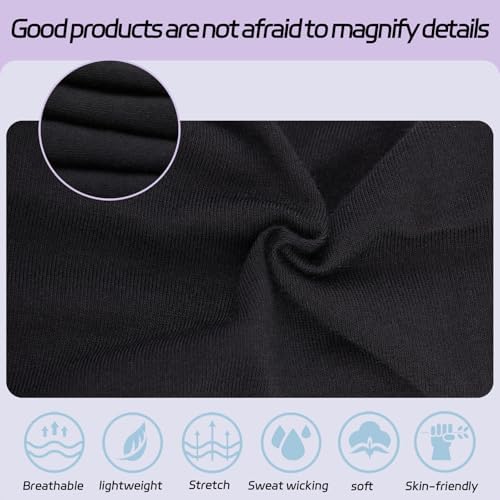 XTREND 4 Packs Black Headbands for Women ，Stretchy Anti-Slip Design Sweat Head Bands for Women’s Hair, One Set Multi Styles Fashion Headscarf For Women Yoga Workout Sports Every Day Basic Accessories - Image 4