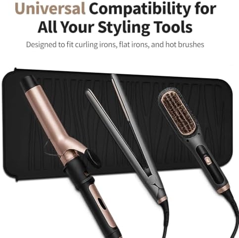 2 Pack Silicone Heat Resistant Travel Mat Pouch for Straighteners, Curling Wands, Flat Irons, and Hot Hair Styling Tools - Image 5