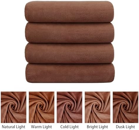 JML Microfiber Bath Towels, 30" x 60", 4 Pack, Brown - Image 2
