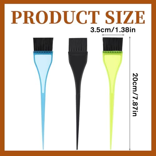 3 Piece Hair Dye Brush Set Reusable Color Tint Applicator Brushes Professional Color Brushes Hair Stylist Supplies for Salon Home DIY Tools(Black, Green, Blue) - Image 4