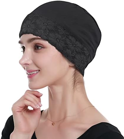 Lace Beanie Sleep Caps Head Coverings for Women Hair Loss by Alnorm