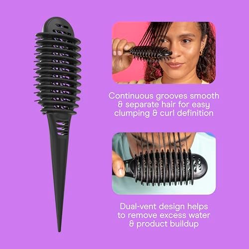 Conair Curl Define Pro Detangling Hairbrush, Short, Loose Curls, Dual Vents - Image 4