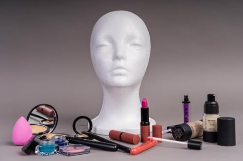 SHANY Styrofoam Model Heads ,Hat Wig Foam Mannequin Female Wig Head Stand ,Mannequin Head for wigs , Wig Holder - Round Base , 10.5 Tall with 20 1/2 Inches Circumference Female Mannequin Head -1 Piece - Image 7