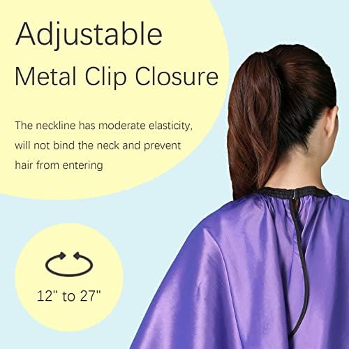 Barber Hair Cutting Cape with Adjustable Neckline 55" x 63" Purple - Image 4
