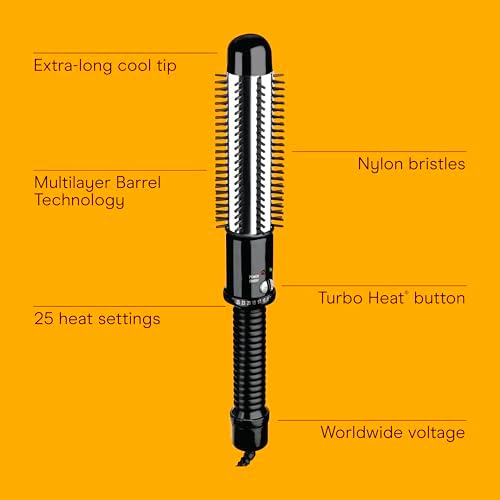 Conair Curling Iron Brush, Instant Heat, Nylon Bristles, 1.25" - Image 2