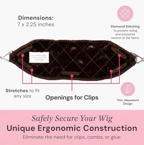 MILANO COLLECTION Glueless Top Grip for Hair Topper & Wiglets, Adjustable Translucent Strap with Side Openings, Top Headband for Your Wig or Topper, Includes Clips, Brown, Medium - Image 4