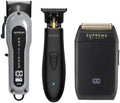 Supreme Trimmer 3-in-1 Barber Bundle | Pro Clipper Lite, DLC T-Shaper Trimmer & Crunch Foil Shaver | Professional Beard Trimmer Men’s Hair Clipper Kit | Black Lite Bundle by SupremeTrimmer