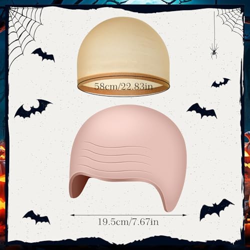 NACHLYNN 2/4/6/ Pcs Halloween Bald Cap for Adult Makeup Latex Bald Caps Nylon Bald Wig Cap Costume for Halloween Party Men - Image 2
