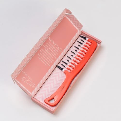 Big Hair Tools Extra Large Wide Tooth Comb for Thick, Curly, Wavy or Long Hair - Frizz-Free Detangling Shower Comb - Orange - Image 5