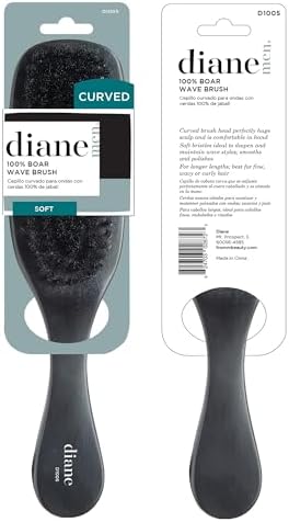 Diane Boar Curved Wave Brush for Men and Women - Black, Soft Bristles for Fine to Medium Hair - Use for Detangling, Smoothing, Wave Styles, Soft on Scalp, Restore Shine and Texture - Image 6