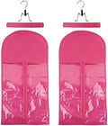 2 Pcs Hair Extensions Storage Bag with Hanger Portable Wig Storage Bags Hair Extension Holder for Multiple Wigs (Pink) by YTBYT