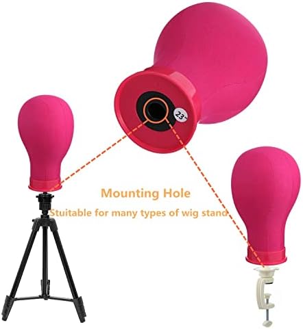 Wig Head 22 Inch Canvas Block Head Wig Stand with Mannequin Head for Wigs Making Display(22Inch, Rose) - Image 4