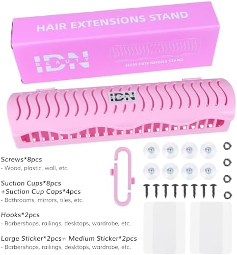 IDN BEAUTY Hair Extension Holder Stand for Styling, 4 Installation Modes With Tool, Hair Extension Holder Designed to Securely Hold Your Extensions for Washing, Styling, Packing and Storing (rose) - Image 6