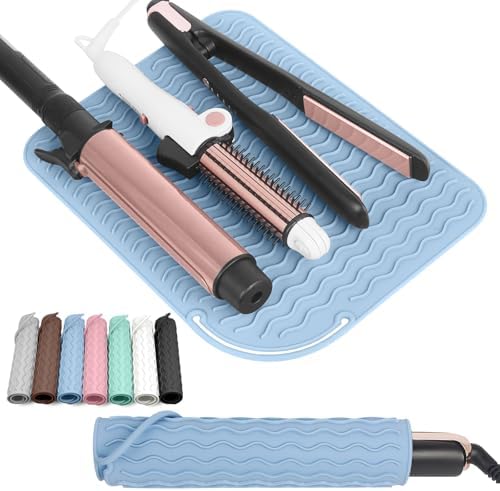 Larger Size Silicone Heat Resistant Mat for Hair Tools(12" x 9") by WRORUNER
