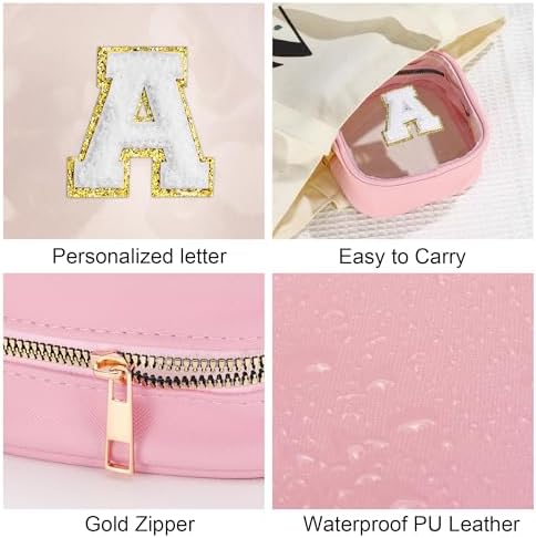 YOOLIFE Mini Makeup Bag | Clear Makeup Bag Toiletry Case | Portable Make Up Organizer | Small Cosmetic Bag for Purse | Best Friend Birthday Gifts Teacher Daughter Gifts | Gifts for Girls | Pink E - Image 4