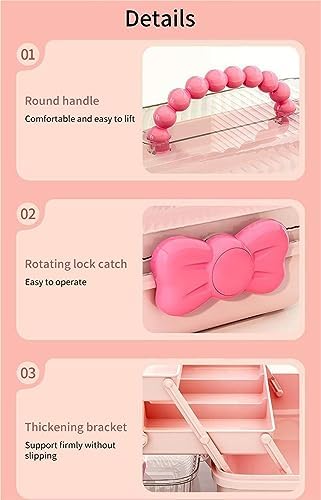 Cute Hair Accessories Organizer 3-Layers Kids Jewelry Storage Box Plastic Hair Accessories holder for Girls (Purple, 10.8 x 5.7 x 5.9 Inch) - Image 6