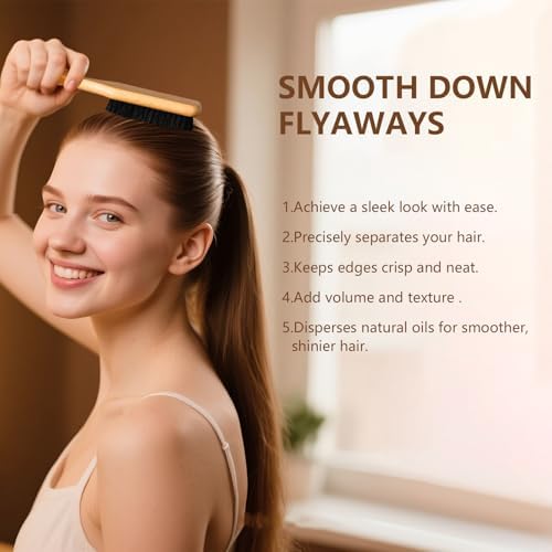 SWEET VIEW Boar Bristle Slick Back Hair Brush - Image 4