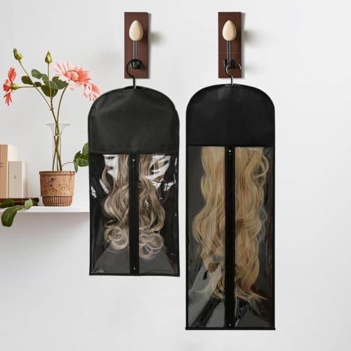 Black Wig Storage Bags with Hanger, 6PCS for Wigs&Hair Extensions - Image 6