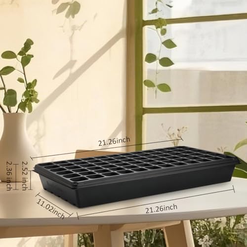 RooTrimmer Deep 72 Cell Seedling Trays, Thick Durable 72 Cell Plug Tray Big Cell Seed Trays for 1020 Flat Trays Germination (10-Pack, 21.25"×11", 2.36" Height, High) - Image 6