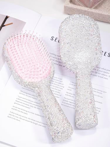 Diamond Hair Brush - Glam Birthday for Women | Sparkly Detangler for Frizzy Hair, Unique Gift for Her - Image 3