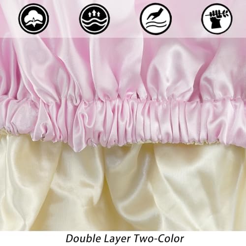 Edoneery Satin Bonnet for Sleeping Women, Double Layer Curly Hair Cap - Image 6