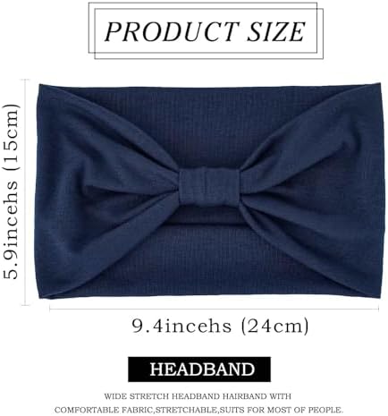 Olbye Wide Boho Headbands Floral Stretch Head Wraps Turban Knotted Yoga Hairbands Workout Hair Accessories for Women 4Pcs (Daily, 9.4 * 5.9'') - Image 5