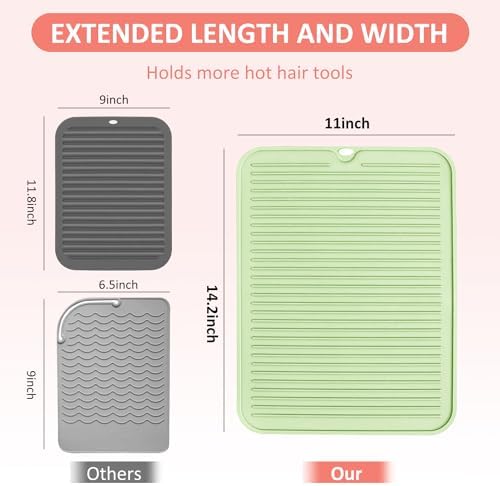 Large Heat Resistant Silicone Mat for Hair Styling Tools - Portable Cover for Curling Irons, Flat Irons and Hair Straighteners - Image 5