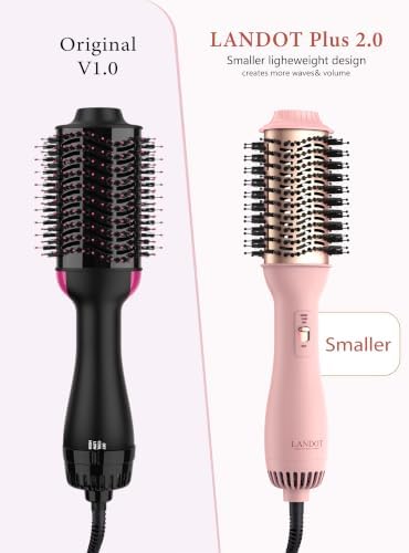 LANDOT Hair Blow Dryer Brush One-Step Hot Air Volumizer for Smooth Blowout - Image 5