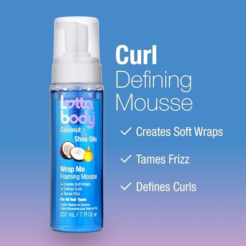 Lottabody Wrap Me Foaming Mousse with Coconut & Shea Oils, Lightweight Moisture-Rich Curl-Defining & Frizz-Control Styling Mousse for Natural Curly, Coily & Relaxed Hair, 7 oz, (Pack of 2) - Image 4