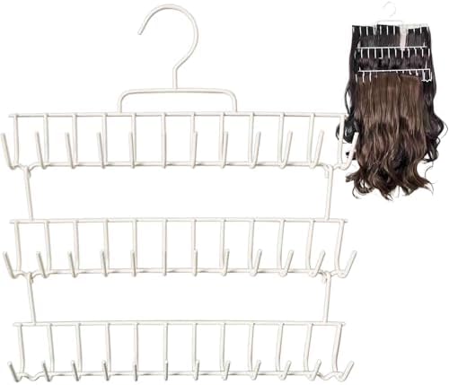 Hair Extension Holder for Washing, Coloring and Blow-Drying, Hair Extension Hanger for Full Length Weft, Extra Wide Weft, Braiding Hair, Wig Hanger for Storage (1) by JAWULIJA