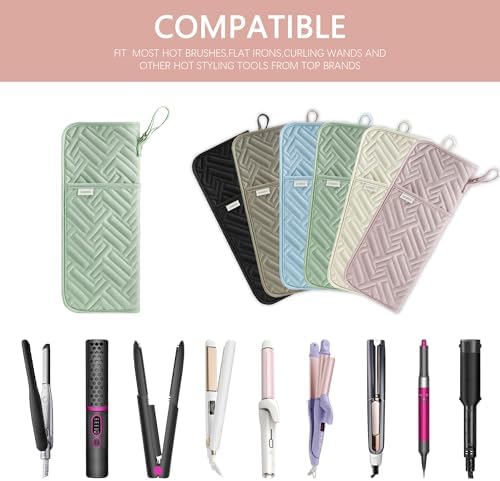 Leudes Hair Tools Travel Bag Case Hot Heat Resistant Mat 2 in 1 Pouch - Image 6