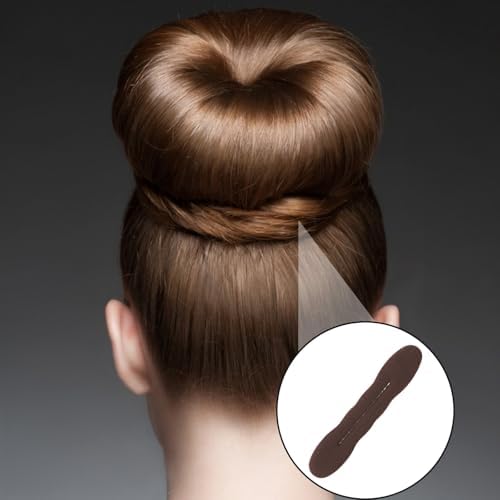 8 Pcs Hair Bun Maker Sponge Hair Buns Shaper Magic Snap Roll Sponge Curler Clips Foam Sponges Buns Hairs Styling Accessories Easy Bun Twister for Ballet French Twist Curly (Black and brown-8pcs) - Image 5