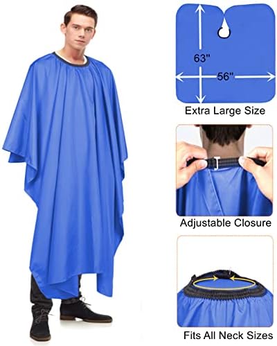 YELEGAIProfessional Salon Hair Cutting Cape,56x63 inches Large Hairdresser Cape for Haircut,Coloring,Makeup,Styling and More,(Blue) - Image 3