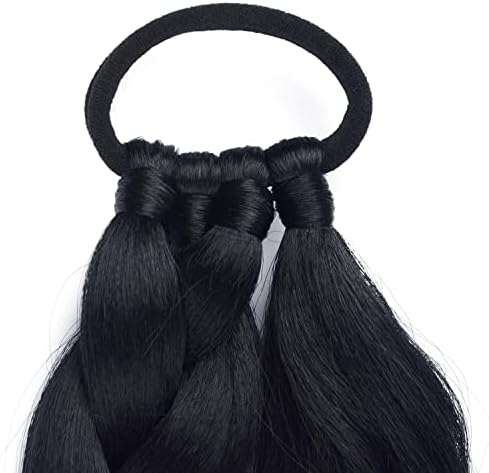 LyoRuSi 2 Pack 34'' Black Long DIY Braided Ponytail Extension with Hair Tie - Image 5