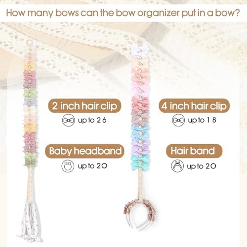 POVETIRE 6PCS Bow Holder Bows Organizer for Girls Hair Clips Storage - Image 4