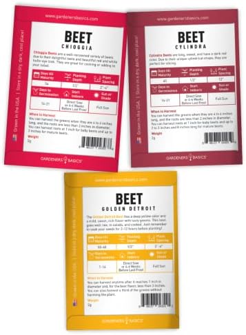 Gardeners Basics, Beet Seeds for Planting Home Garden - 5 Variety Pack Detroit Dark Red, Golden Detroit, Early Wonder, Cylindria and Chioggia Great for Spring, Summer, Fall, Heirloom Veggie Seeds - Image 6