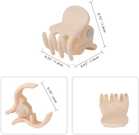 YOHAMA 36Pcs Beige Mini Hair Claw Clips for Women&Girls, Strong Bangs Clips - Image 3