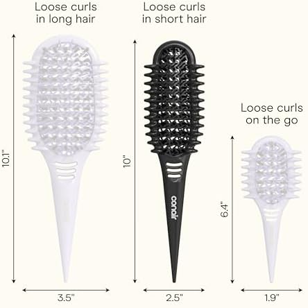 Conair Curl Define Pro Detangling Hairbrush, Short, Loose Curls, Dual Vents - Image 2