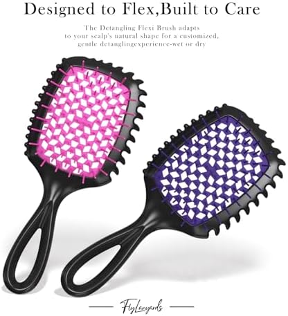 4-Pack Vented Detangling Hair Brush for Wet and Dry Hair, Assorted Colors - Image 6