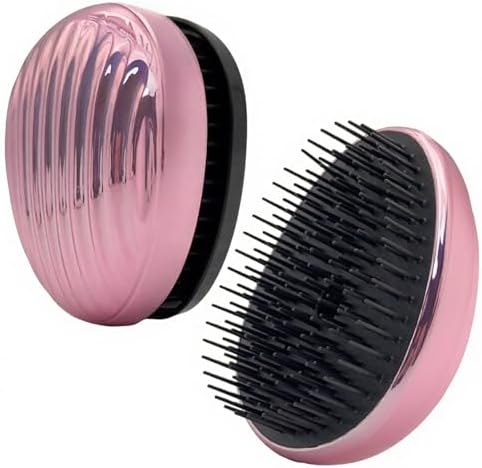 WYNK Mini Travel Detangling Hairbrush Detangler with Cover, Shell Purple by WYNK