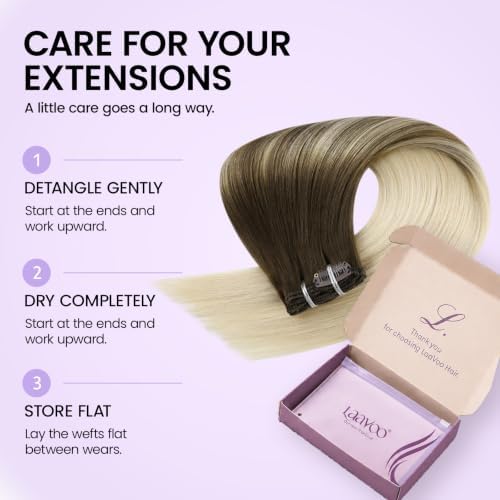LaaVoo Clip In Hair Extensions, Silky Straight, 18 Inch 5Pcs 80g - Image 6