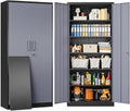 SISESOL Metal Storage Cabinet with 5 Adjustable Shelves,Garage Storage Cabinet with Lock,Metal Cabinets with Locking Doors,71" Lockable Tool Cabinets for Home,Office,Shop,Garage by SISESOL