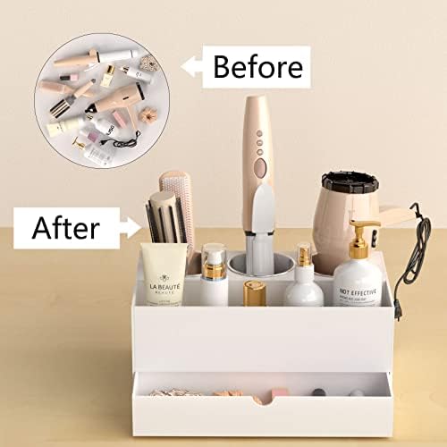 NIUBEE Acrylic Hair Tool Organizer with Drawer, Hair Dryer Holder Organizer - Image 6