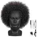 10'' Training Head with 100% Human Hair Mannequin Head Cosmetology Afro Hair Manikin Head for Practice Styling Braiding by BLTYXT