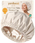 Yanibest Satin Lined Shower Cap, Reusable Waterproof Shower Caps for Women by yanibest