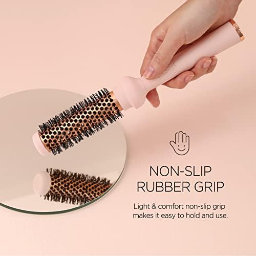Magic Curling Round Brush Set (1&1.7Inches), Cut Drying Time, Self-Standing Round Brush, Great Blowout,Ceramic Coated Barrel,Quick Styling,Blowout Volume,Ionic Thermal Barrel, Wave Styler - Image 4